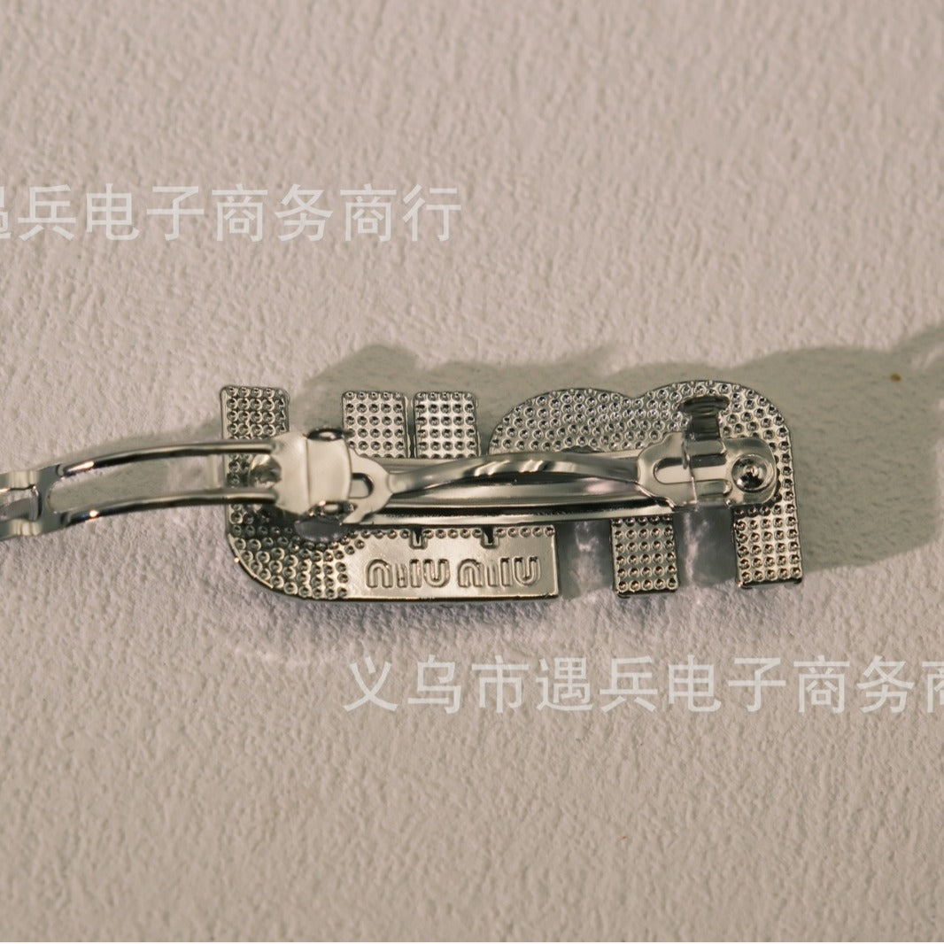 Wholesale new rhinestone hairpin clip letter temperament full diamond bangs clip back head hair accessories